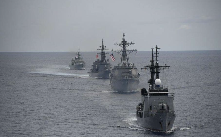 Tàu tuần tra BRP Andres Bonifacio của Philippines cùng các tàu Mỹ, Nhật và Canada tập trận ngày 16-6 - - Ảnh: Hạm đội Thái Bình Dương Tàu tuần tra BRP Andres Bonifacio của Philippines cùng các tàu Mỹ, Nhật và Canada tập trận ngày 16-6 - Ảnh: Hạm đội Thái Bình Dương
